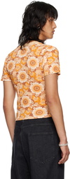 LU'U DAN Orange Printed T-Shirt