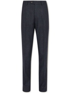 Brunello Cucinelli - Pleated Houndstooth Virgin Wool and Silk-Blend Suit Trousers - Blue
