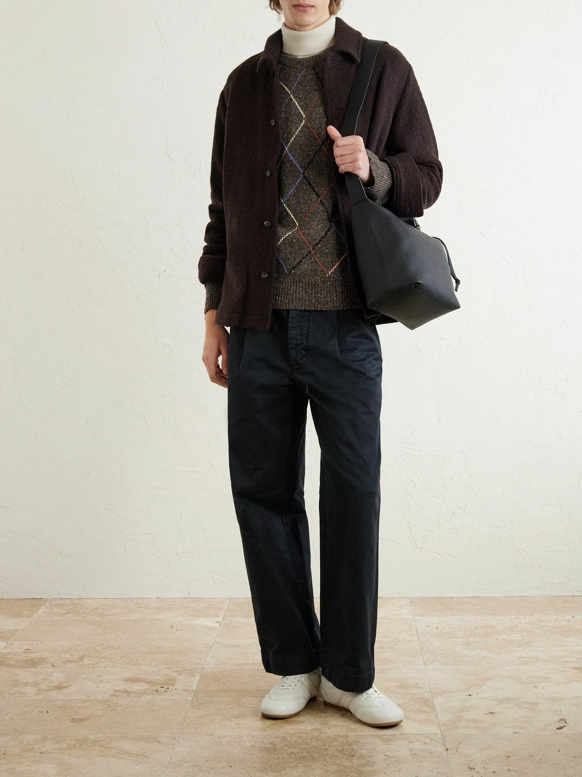 Paul Smith - Argyle Wool and Cotton-Blend Sweater - Brown