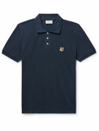 Maison Kitsuné - Logo-Appliquéd Cotton-Piqué Polo Shirt - Blue