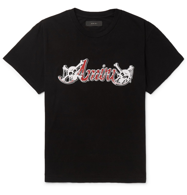Photo: AMIRI - Mötley Crüe Logo-Print Cotton-Jersey T-Shirt - Black