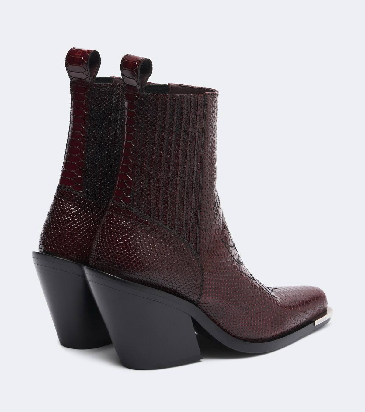 Rabanne Snake-effect leather cowboy boots