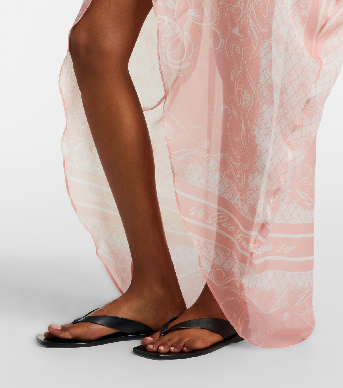 Balmain Printed silk beach dress