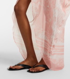 Balmain Printed silk beach dress