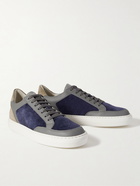 Brunello Cucinelli - Leather and Suede Sneakers - Blue