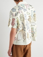 BODE - Critter Camp-Collar Appliquéd Cotton-Poplin Shirt - Neutrals
