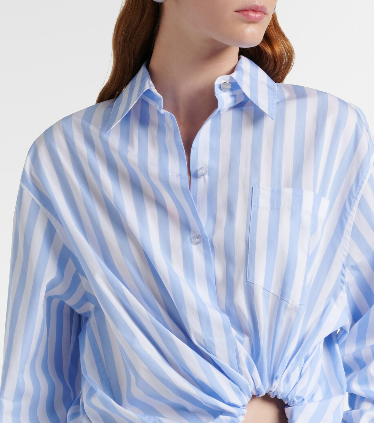 Sportmax Palmizi cutout striped cotton poplin shirt