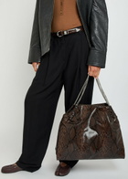 Stella Mccartney Falabella Python-effect Faux Leather Tote - Dark Brown - One Size