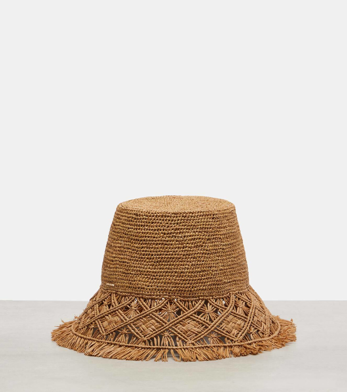 Zimmermann Macramé raffia bucket hat