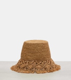Zimmermann Macramé raffia bucket hat