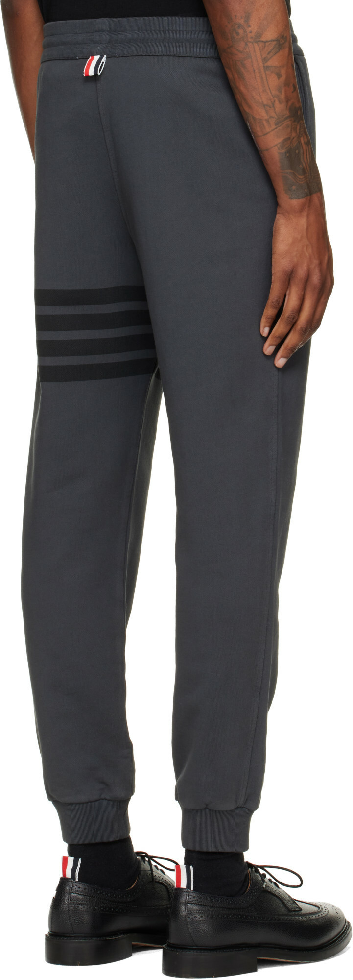 Thom Browne Gray Solid Loopback 4-Bar Sweatpants