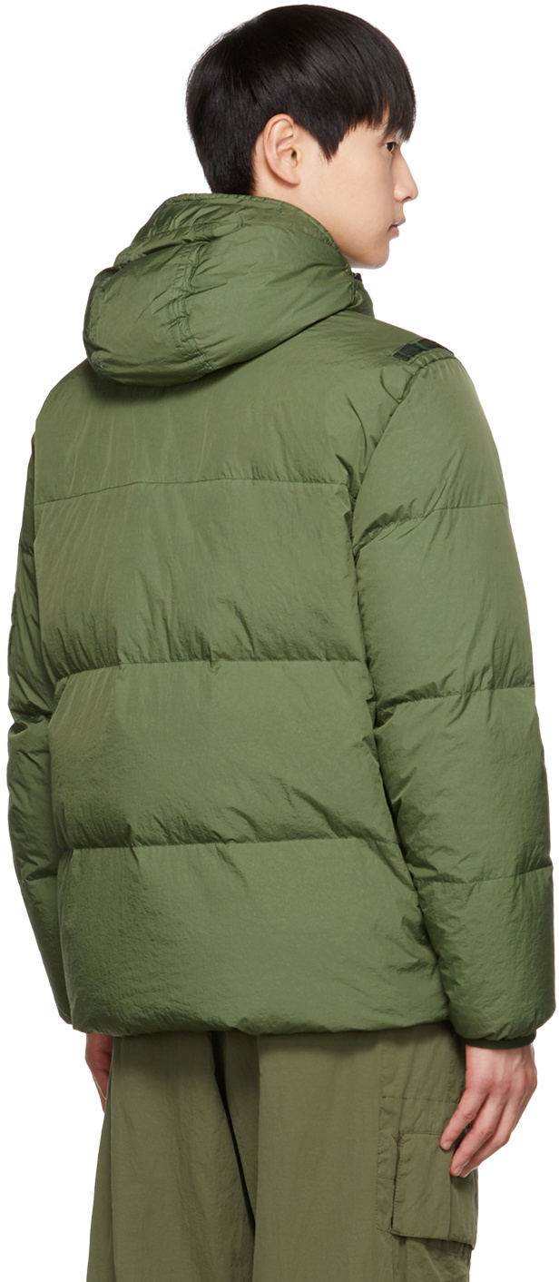 Stone Island Green Garment-Dye Crinkle Reps R-Ny Down Jacket