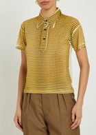 Maison Margiela Checked Stretch-jersey Polo Shirt Yellow Lemon