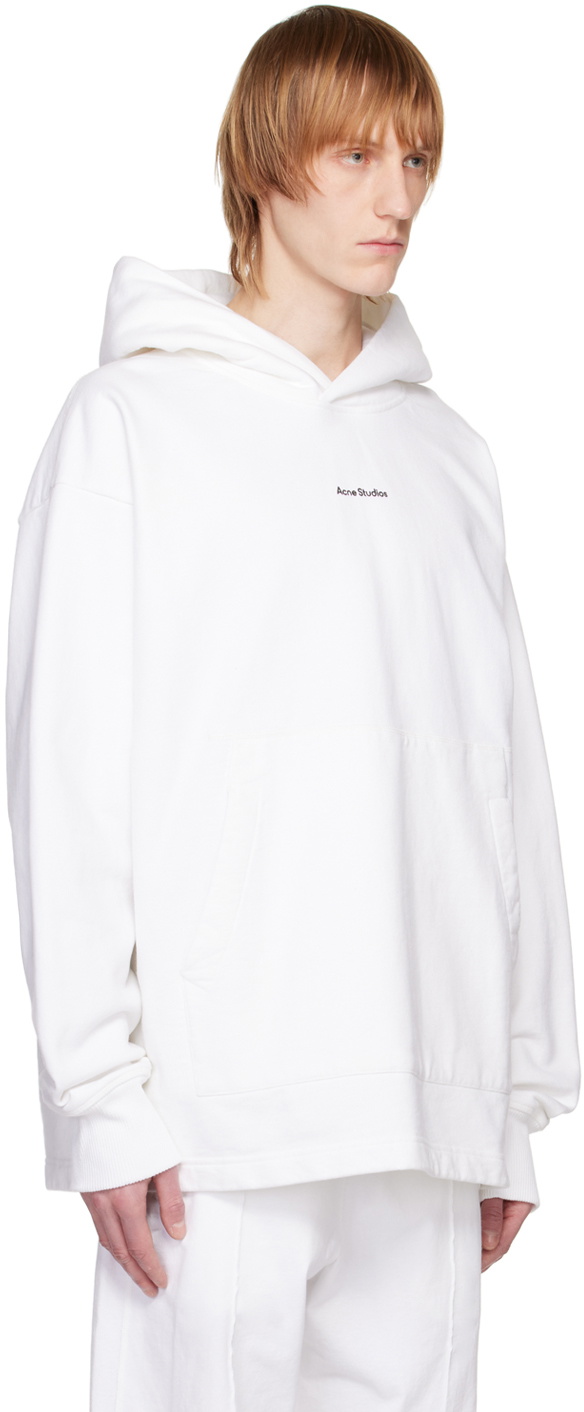 Acne Studios ホワイト フーディ Acne Studios White Printed Hoodie Acne Studios