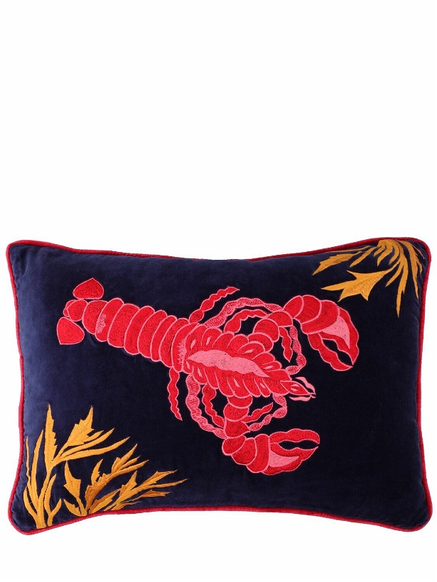 Photo: LES OTTOMANS Hand-embroidered Cotton Velvet Cushion