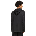 Jil Sander Black Crinkled Satin Hooded Coat