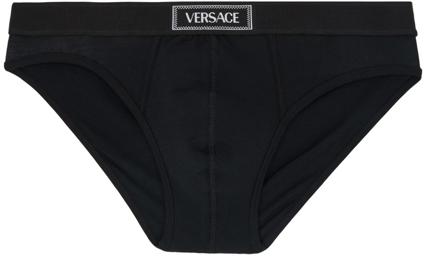Versace Underwear Two-Pack Black & Gray Greca Border Boxers Versace  Underwear
