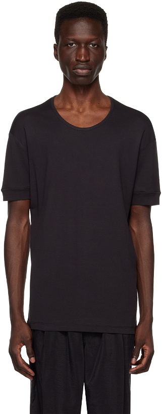 Photo: LEMAIRE Black Ribbed T-Shirt