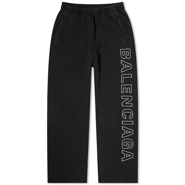 Photo: Balenciaga Men's Outline Sweat Pants in Washed Black/White