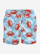 MC2 Saint Barth Light Blue Mid-length Swim Shorts With Crab Print