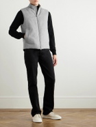 Zegna - Elements Leather-Trimmed Oasi Cashmere Down Gilet - Gray