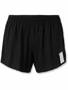 Satisfy - Straight-Leg Logo-Appliquéd Space‑O™Jersey Shorts - Black