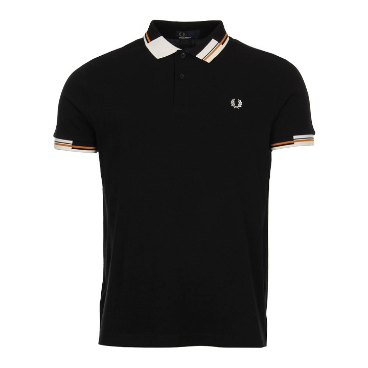 Photo: Polo Shirt - Abstract Tipped Black