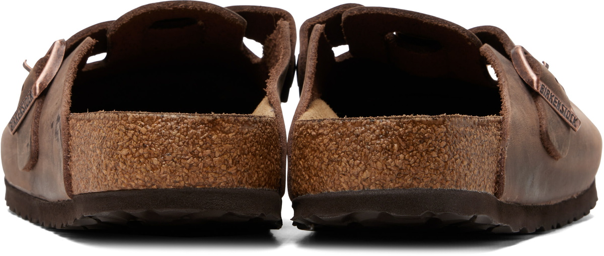 Birkenstock Brown Regular Boston Soft Footbed Oiled Leather Loafers