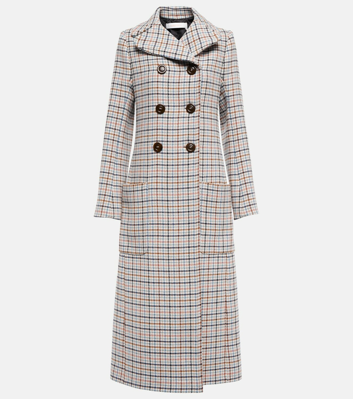 See By Chloe - Houndstooth checked wool-blend coat See by Chloe