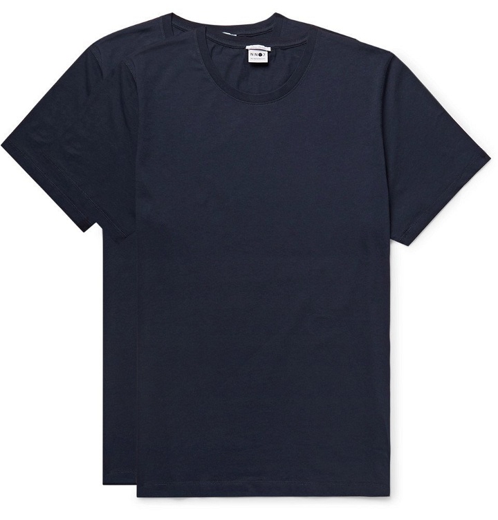 Photo: NN07 - Two-Pack Pima Cotton-Jersey T-Shirts - Storm blue