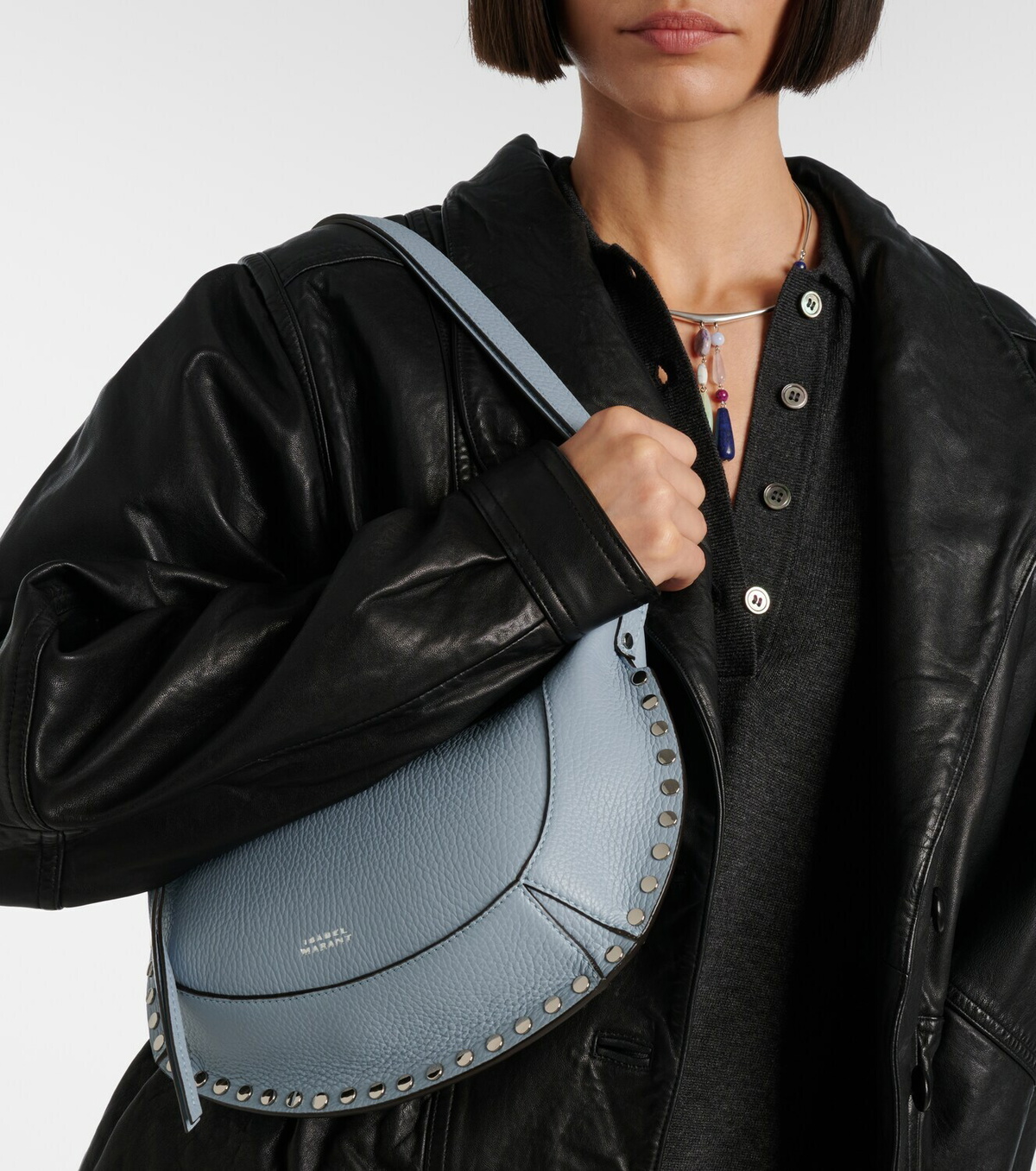 Isabel Marant Oskan Moon leather shoulder bag