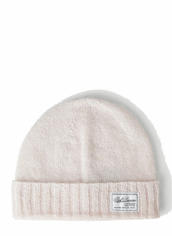 Photo: Logo Patch Beanie Hat in Light Pink