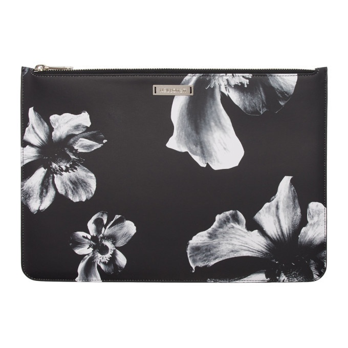 Photo: Neil Barrett Black and White Large Flower Zippered Pouch