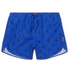 Neil Barrett - Slim-Fit Short-Length Printed Swim Shorts - Blue