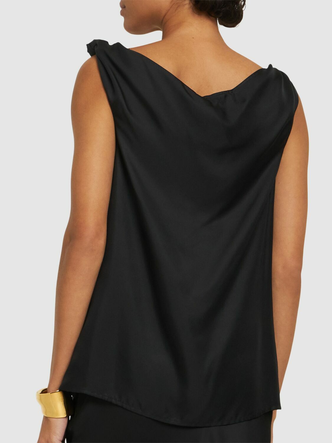 LOULOU STUDIO Remy Sleeveless Draped Silk Top Loulou Studio