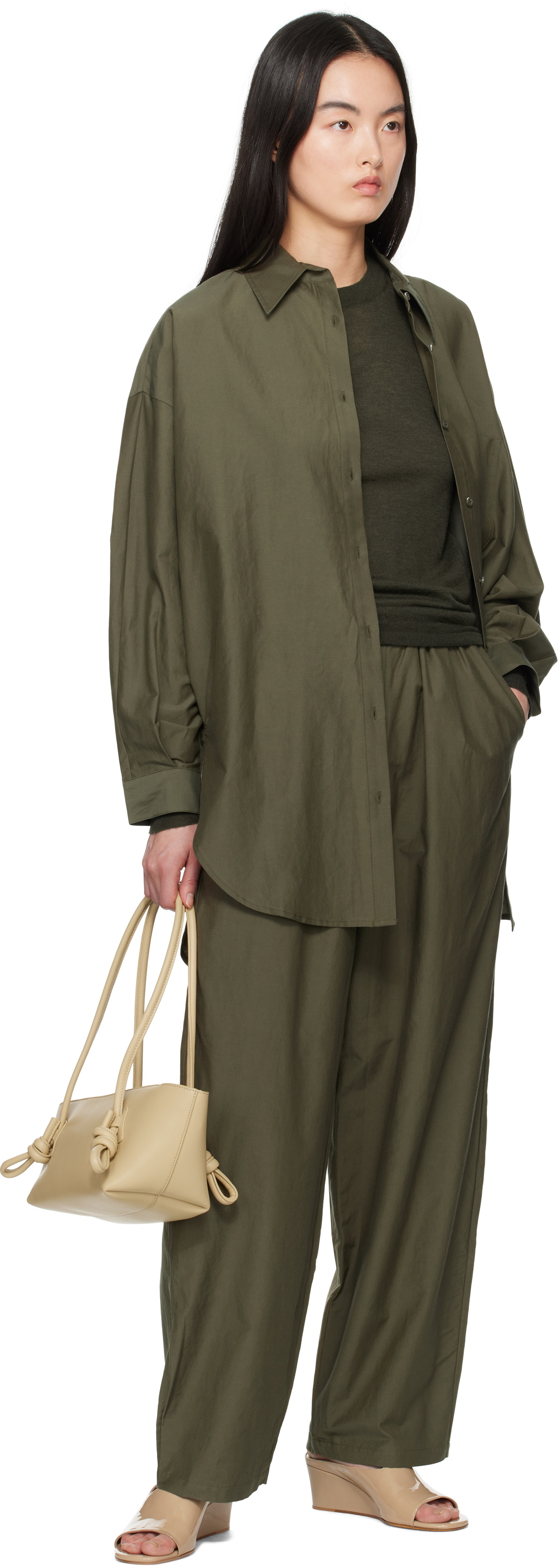 Silk Laundry Green Cotton Silk Paper Bag Lounge Pants