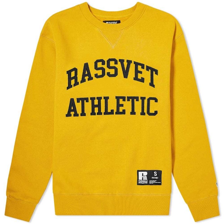 Photo: PACCBET x Russell Athletic Crew Sweat Yellow
