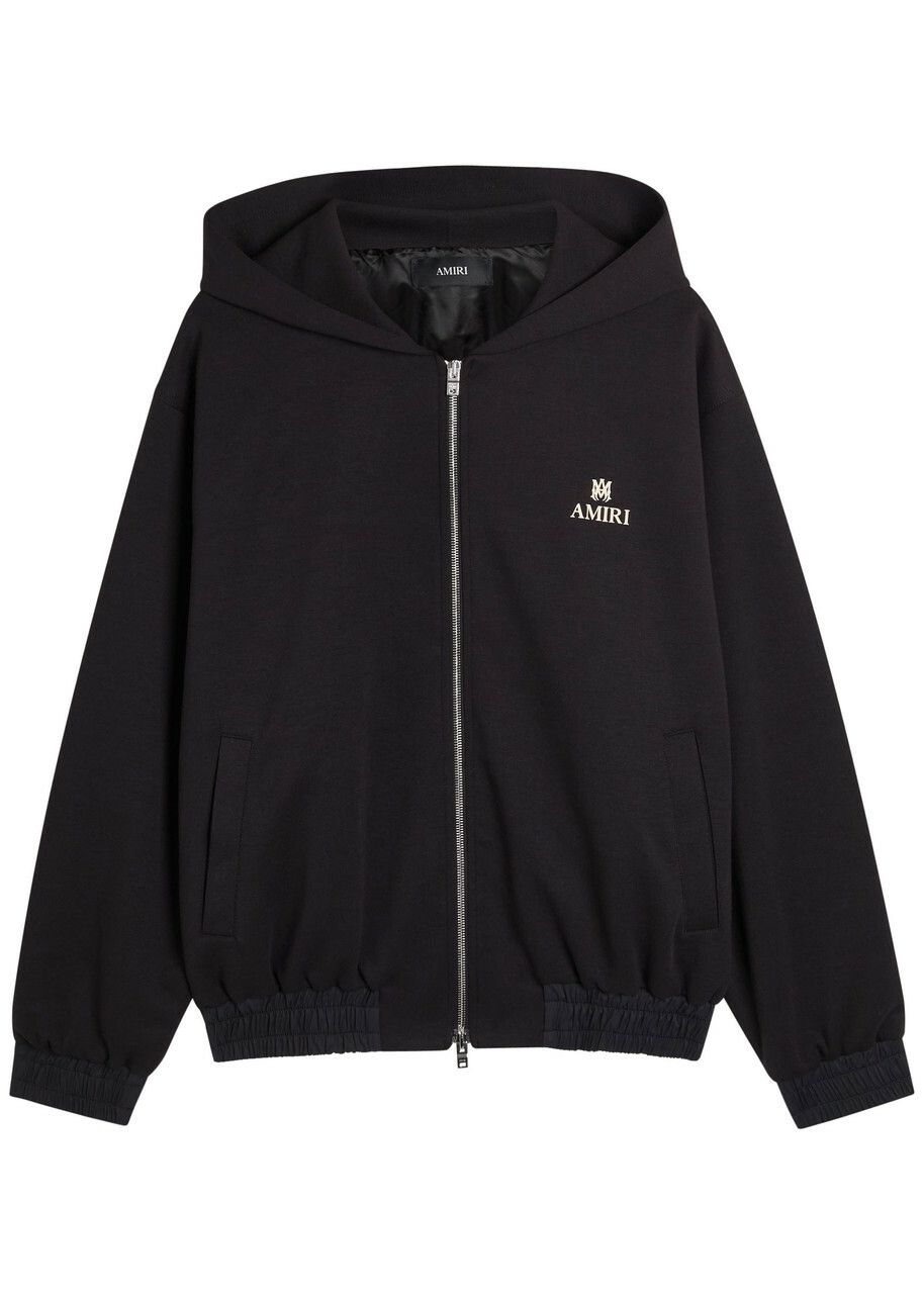 AMIRI - Logo-Appliquéd Crushed-Velvet Track Jacket - Black Amiri