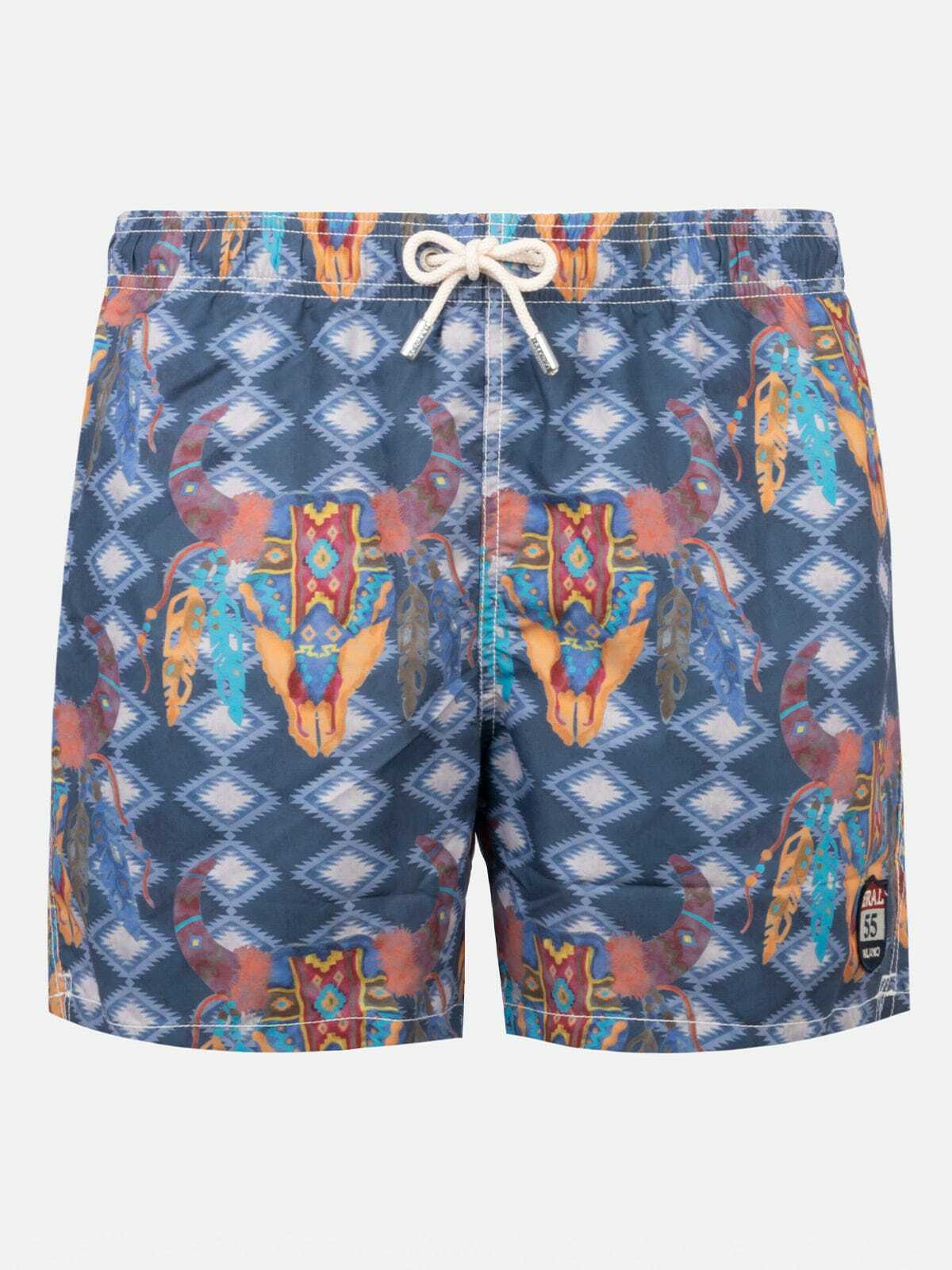 MC2 SAINT BARTH Men Swim Shorts Gustavia Placed Print Post Card main image 0