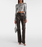 Rabanne Leather flared pants
