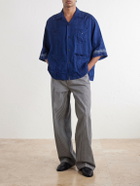 KAPITAL - Camp-Collar Printed Linen Cuban Shirt - Blue