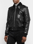 SAINT LAURENT - Shearling-Lined Leather Aviator Jacket - Black