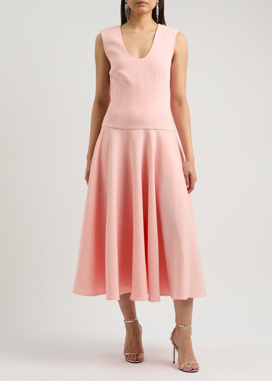 strapless open back dress Origami Square Neckline Column Dress Pink – Roland Mouret main image 0