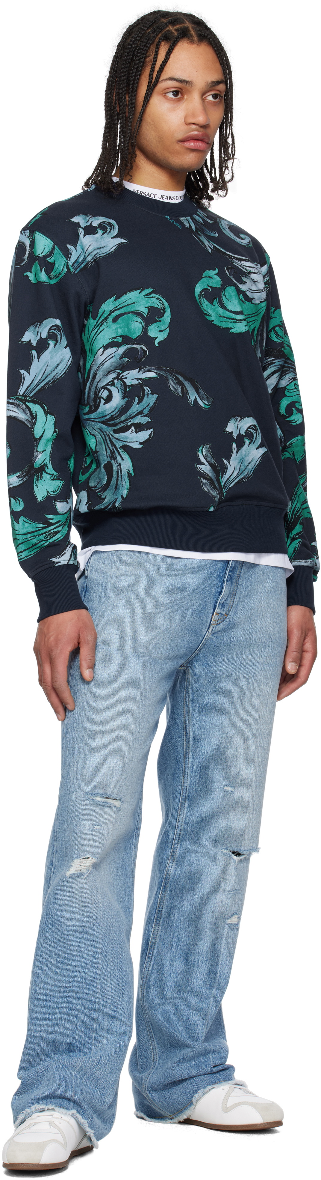 Versace Jeans Couture Blue Graphic Sweatshirt
