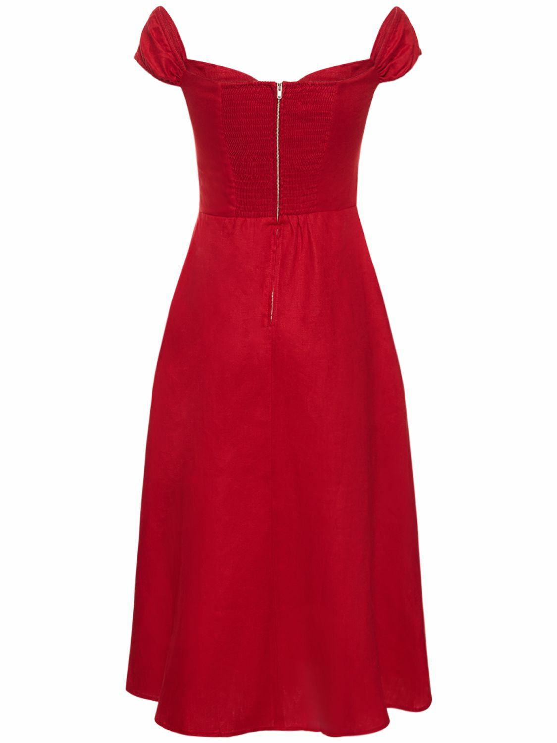 REFORMATION - Bridgton Off-shoulder Linen Midi Dress Reformation