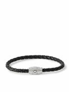 Montblanc - Meisterstück 3-Ring Stainless Steel and Woven Leather Bracelet