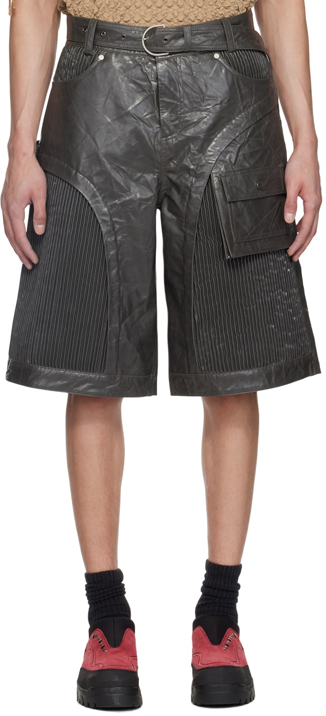 Photo: Andersson Bell Gray Sunbird Faux-Leather Shorts