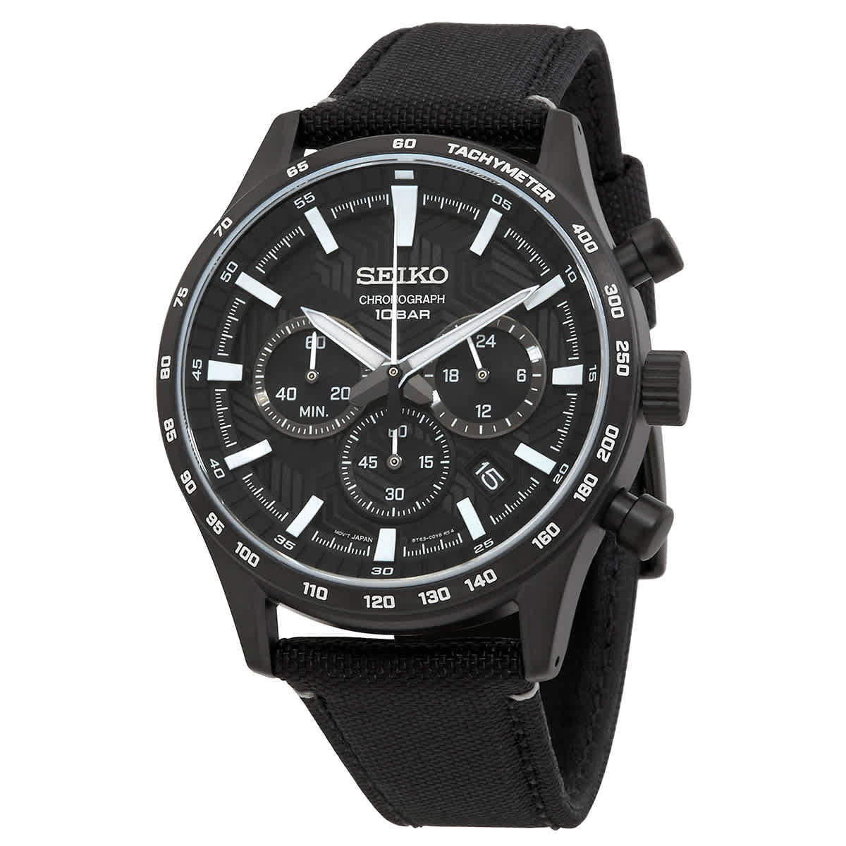 Seiko Chronograph Quartz Black Dial Mens Watch SSB417P1