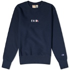 END. x Champion Reverse Weave Crew Sweat in Navy