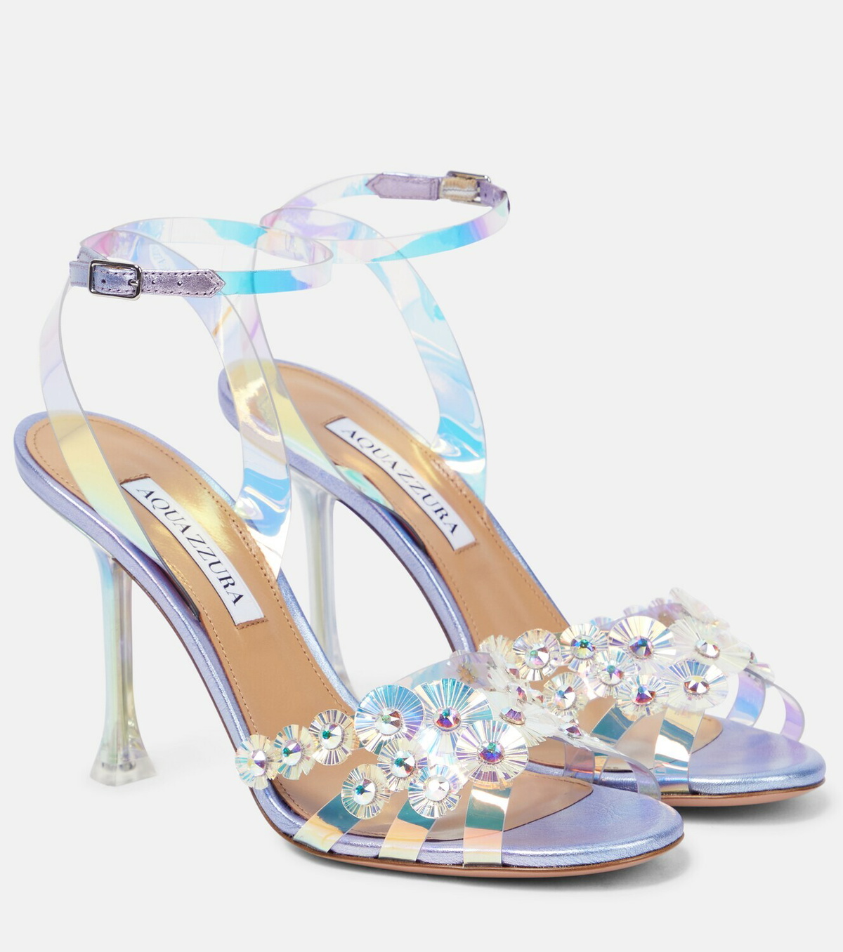シューズ・サンダルその他 AQUAZZURA Woman Shoes Multicolor PURMIDP1LYN NAT NATURAL Aquazzura - New Purist White Multicolor Slingback, 50mm